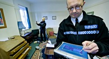 Police officers at crime scene