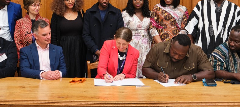 a Memorandum of Understanding (MoU) was signed by Mr Opare-Addo and representatives of Loughborough University (Professor Rachel Thomson, Deputy Vice-Chancellor and Provost; and Professor Sam Grogan, Pro Vice-Chancellor for Education and Student Experience)