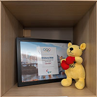 A photo and soft toy for the 2032 olymopic and paralymic games in Brisbane