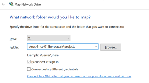 image showing box to insert network link into