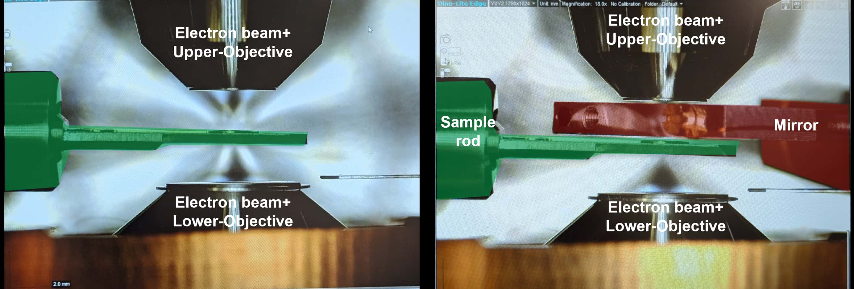 Internal image of microscope setup