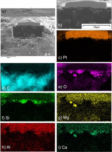 Chemical analysis of cross-sectioned polymer