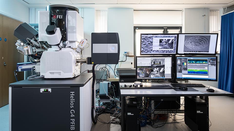 View of plasma focused ion beam microscope