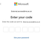 enter the code that was sent to your email