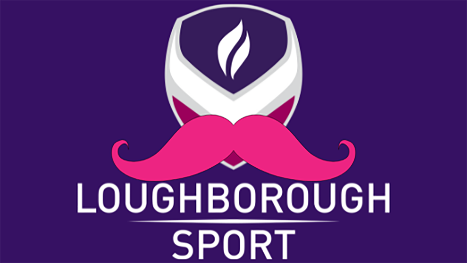 The Loughborough Sport logo has a pink moustache on it.