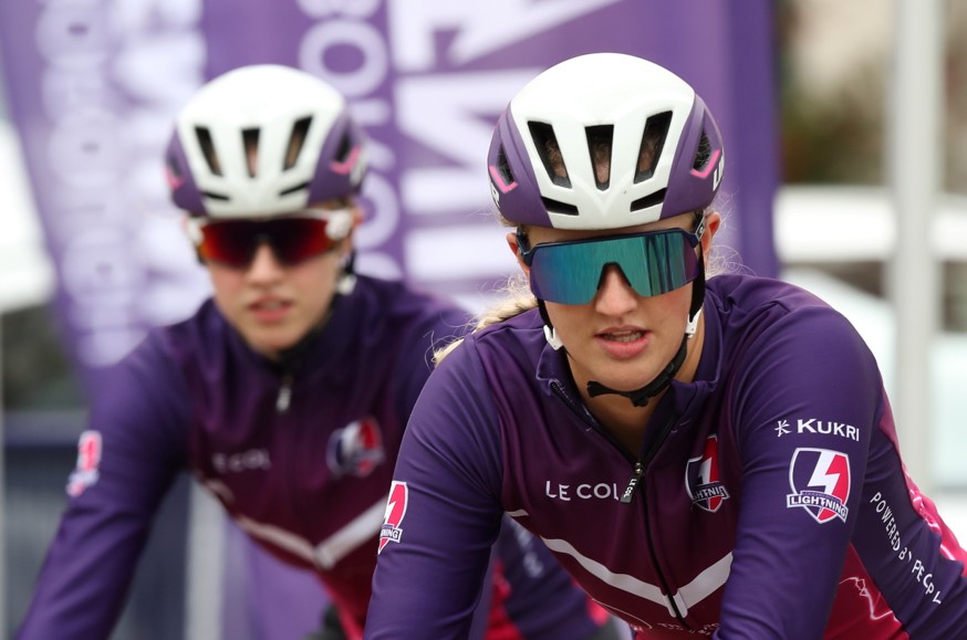 A cyclist in action