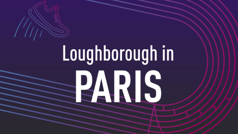 a graphic of a running track with text overlayed that reads 'loughborough in paris'