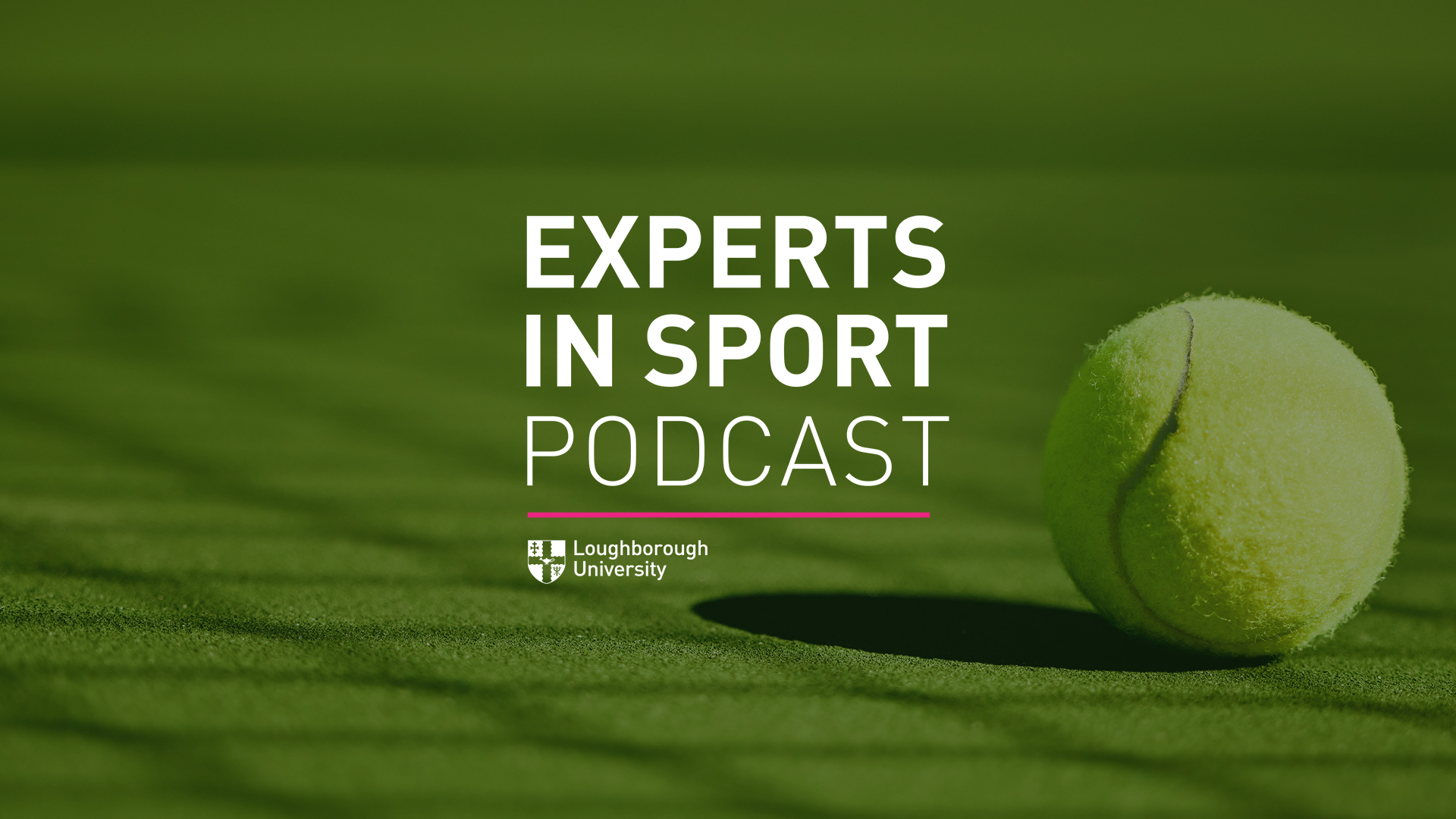Experts in Sport logo overlaid on an image of a tennis ball on a court