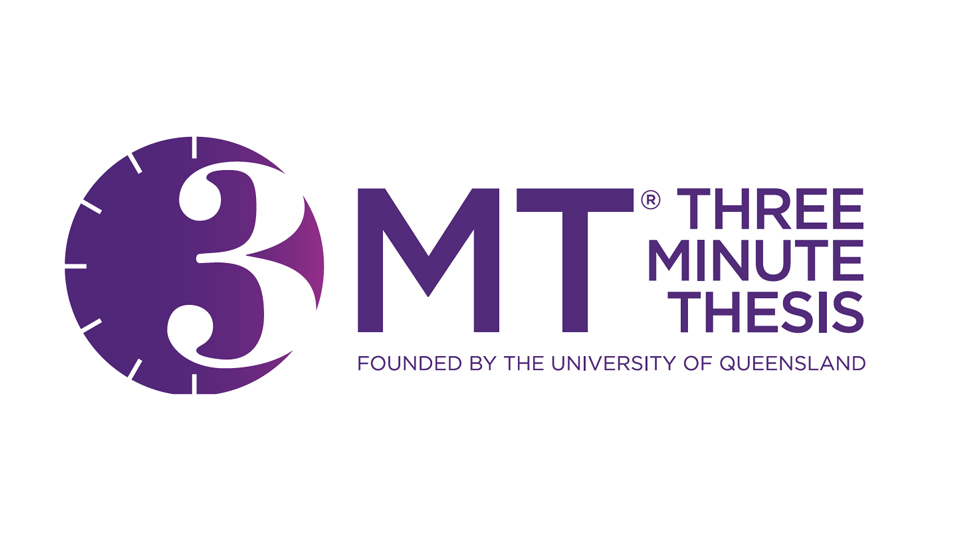 3 Minute Thesis logo with 'Founded by the University of Queensland' written below