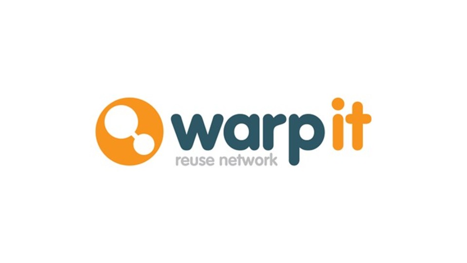 Navy and orange logo reading 'warpit reuse network'.